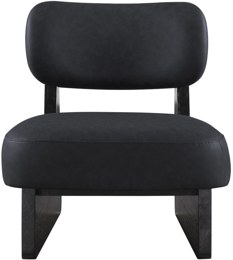 Vetra Vegan Leather Upholstered Chair in Black - 33020Black