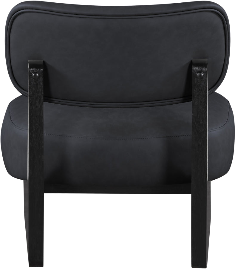 Vetra Vegan Leather Upholstered Chair in Black - 33020Black