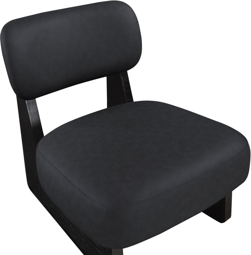 Vetra Vegan Leather Upholstered Chair in Black - 33020Black