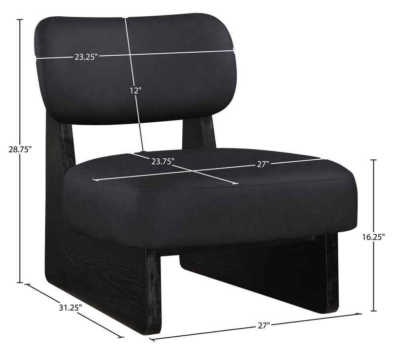 Vetra Vegan Leather Upholstered Chair in Black - 33020Black