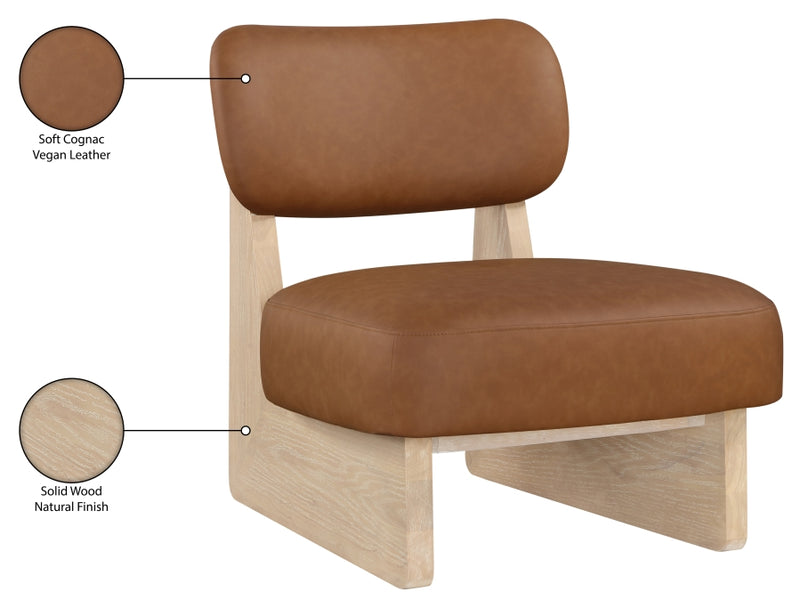 Vetra Vegan Leather Upholstered Chair in Cognac - 33018Cognac