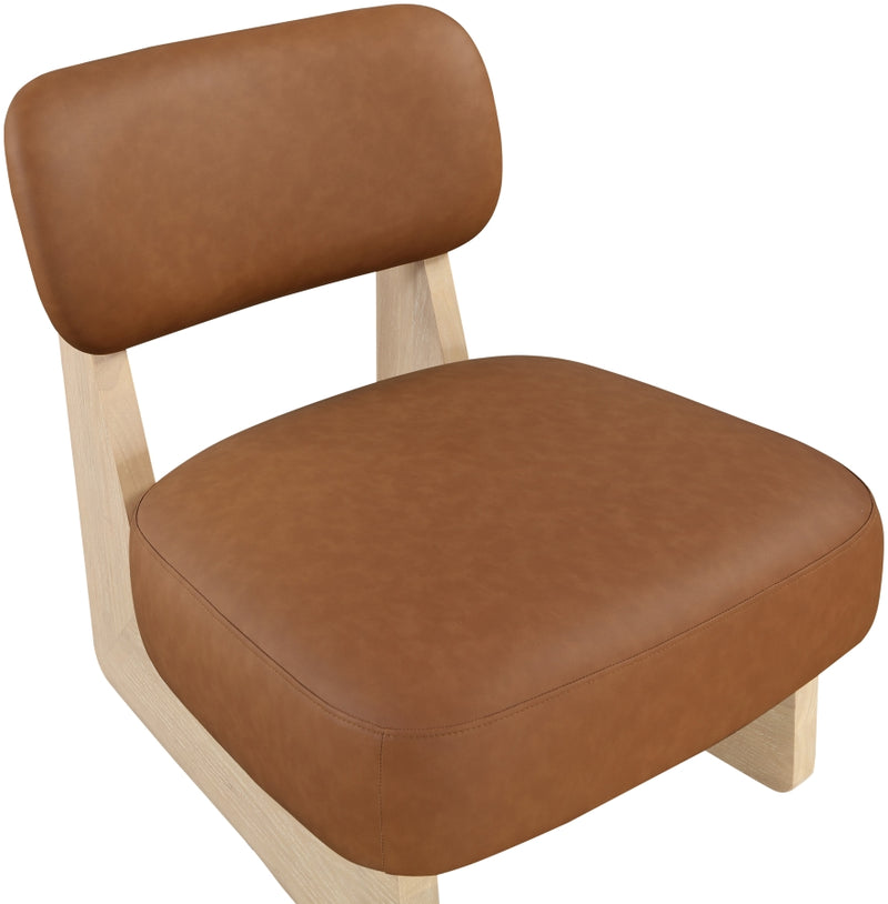 Vetra Vegan Leather Upholstered Chair in Cognac - 33018Cognac