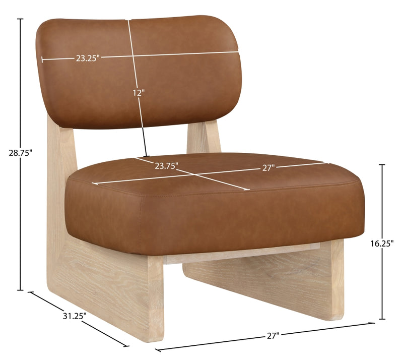 Vetra Vegan Leather Upholstered Chair in Cognac - 33018Cognac