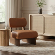 Vetra Vegan Leather Upholstered Chair in Cognac - 33019Cognac