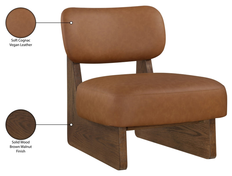 Vetra Vegan Leather Upholstered Chair in Cognac - 33019Cognac