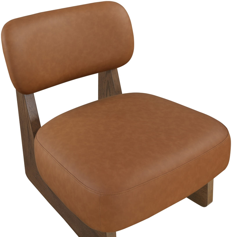 Vetra Vegan Leather Upholstered Chair in Cognac - 33019Cognac
