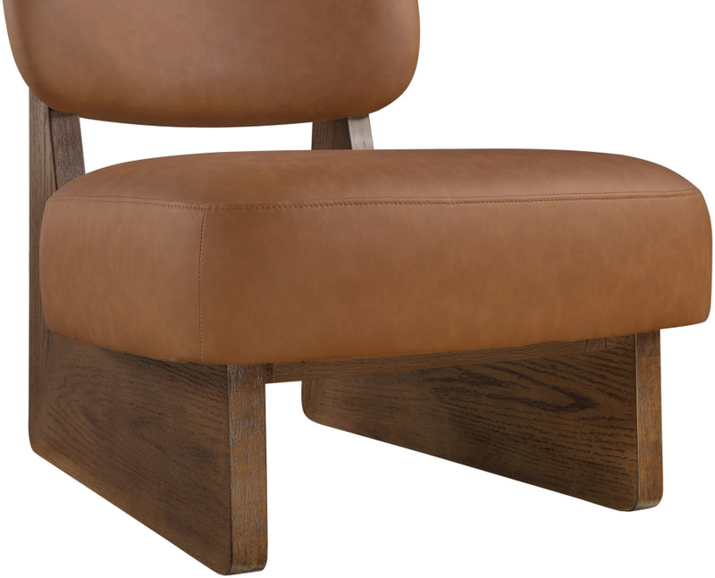 Vetra Vegan Leather Upholstered Chair in Cognac - 33019Cognac