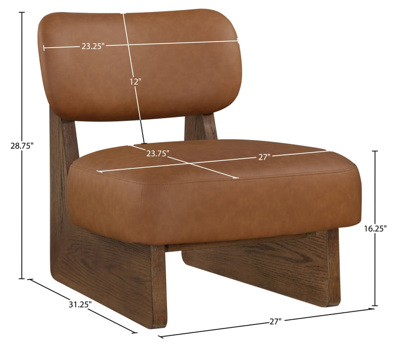 Vetra Vegan Leather Upholstered Chair in Cognac - 33019Cognac