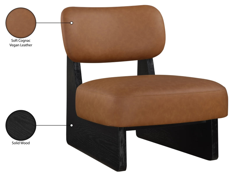 Vetra Vegan Leather Upholstered Chair in Cognac - 33020Cognac