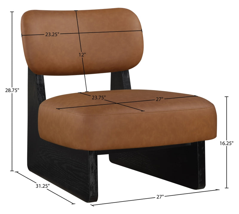 Vetra Vegan Leather Upholstered Chair in Cognac - 33020Cognac