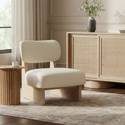 Vetra Vegan Leather Upholstered Chair in Cream - 33018Cream
