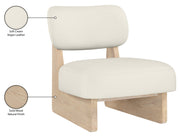 Vetra Vegan Leather Upholstered Chair in Cream - 33018Cream