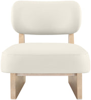 Vetra Vegan Leather Upholstered Chair in Cream - 33018Cream