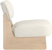 Vetra Vegan Leather Upholstered Chair in Cream - 33018Cream