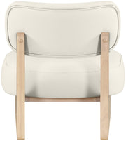 Vetra Vegan Leather Upholstered Chair in Cream - 33018Cream