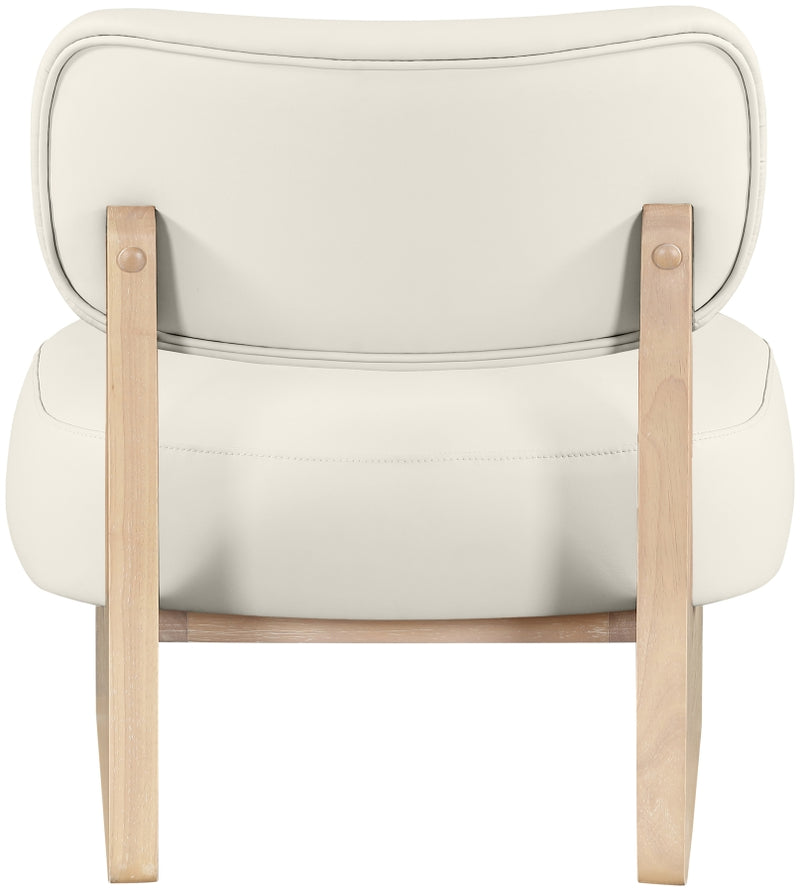Vetra Vegan Leather Upholstered Chair in Cream - 33018Cream