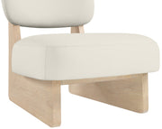 Vetra Vegan Leather Upholstered Chair in Cream - 33018Cream