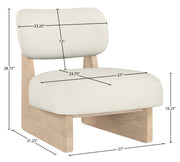 Vetra Vegan Leather Upholstered Chair in Cream - 33018Cream