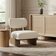 Vetra Vegan Leather Upholstered Chair in Cream - 33019Cream