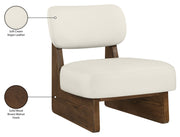Vetra Vegan Leather Upholstered Chair in Cream - 33019Cream