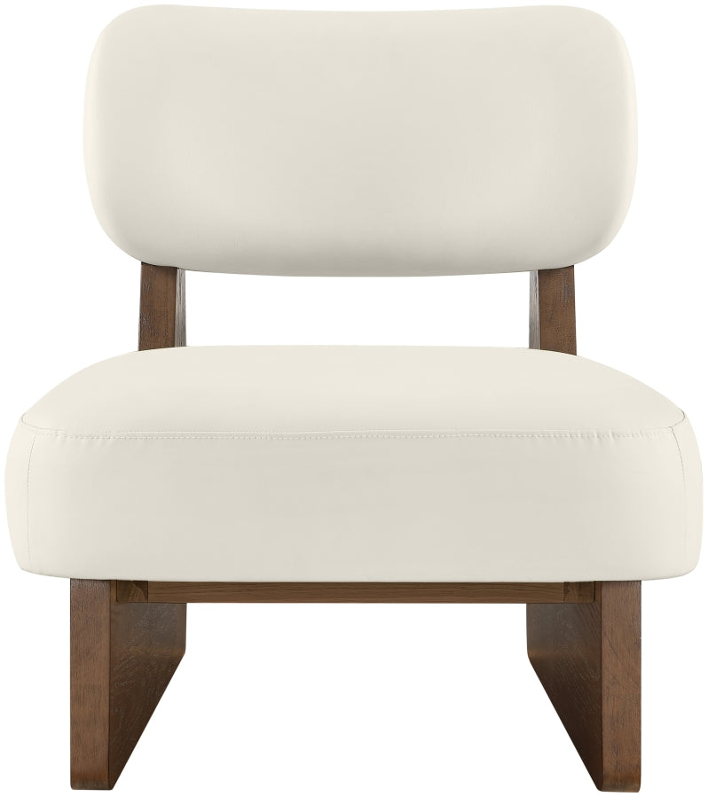 Vetra Vegan Leather Upholstered Chair in Cream - 33019Cream