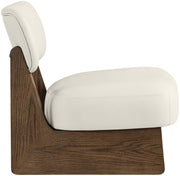 Vetra Vegan Leather Upholstered Chair in Cream - 33019Cream
