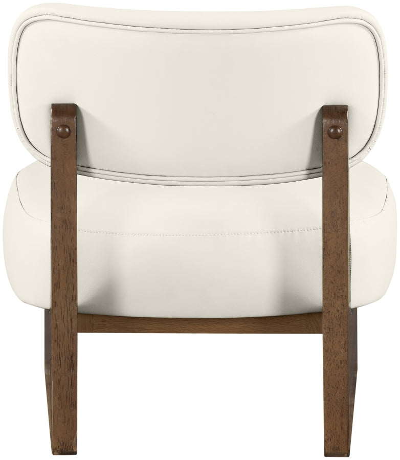 Vetra Vegan Leather Upholstered Chair in Cream - 33019Cream