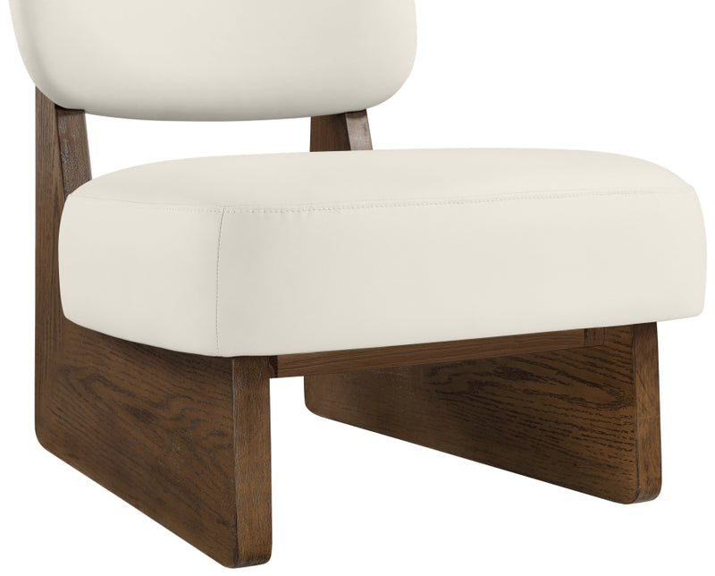 Vetra Vegan Leather Upholstered Chair in Cream - 33019Cream