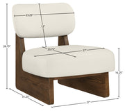Vetra Vegan Leather Upholstered Chair in Cream - 33019Cream