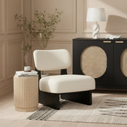 Vetra Vegan Leather Upholstered Chair in Cream - 33020Cream