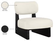 Vetra Vegan Leather Upholstered Chair in Cream - 33020Cream