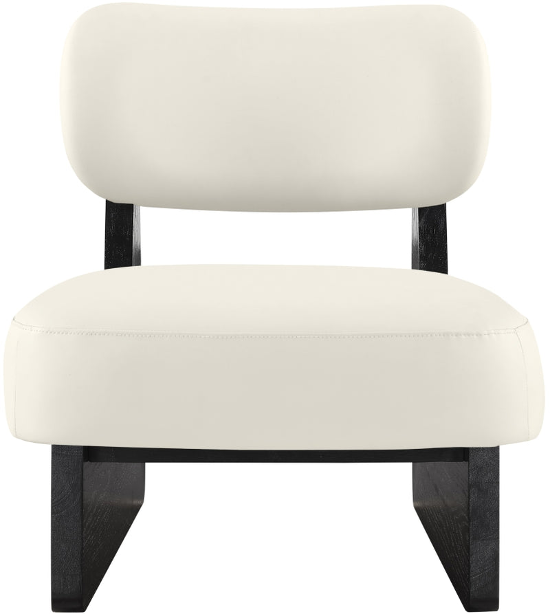 Vetra Vegan Leather Upholstered Chair in Cream - 33020Cream