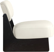 Vetra Vegan Leather Upholstered Chair in Cream - 33020Cream