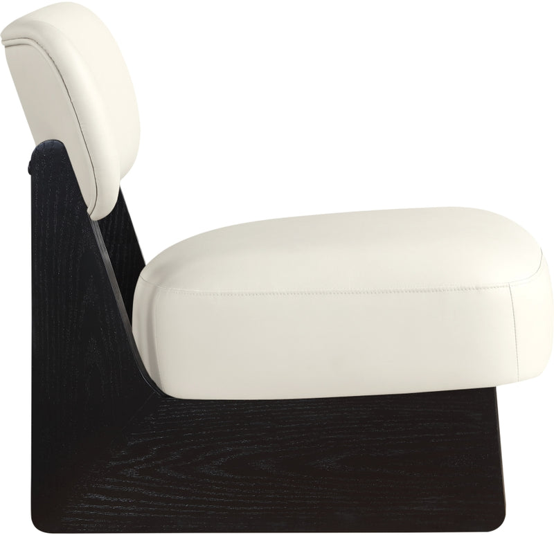 Vetra Vegan Leather Upholstered Chair in Cream - 33020Cream