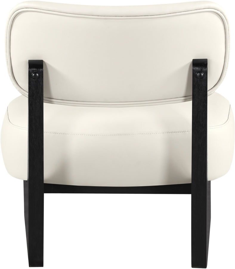Vetra Vegan Leather Upholstered Chair in Cream - 33020Cream