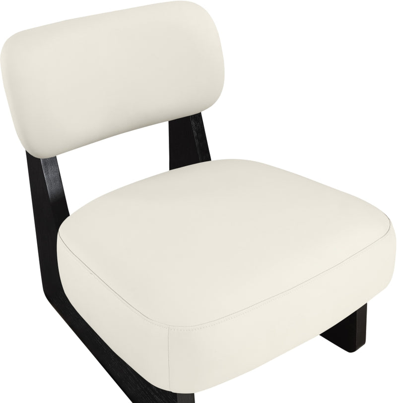Vetra Vegan Leather Upholstered Chair in Cream - 33020Cream