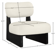 Vetra Vegan Leather Upholstered Chair in Cream - 33020Cream