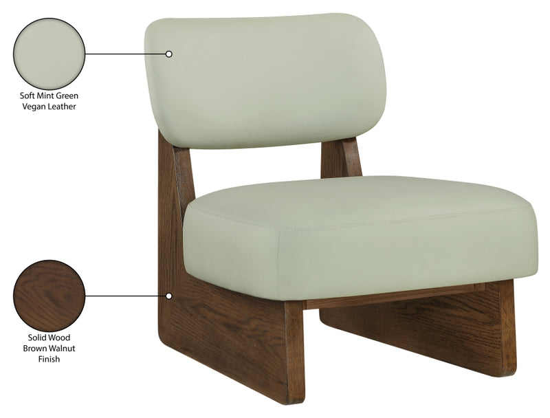 Vetra Vegan Leather Upholstered Chair in Mint - 33019Mint