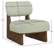 Vetra Vegan Leather Upholstered Chair in Mint - 33019Mint