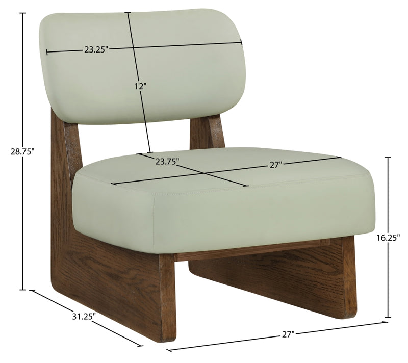 Vetra Vegan Leather Upholstered Chair in Mint - 33019Mint