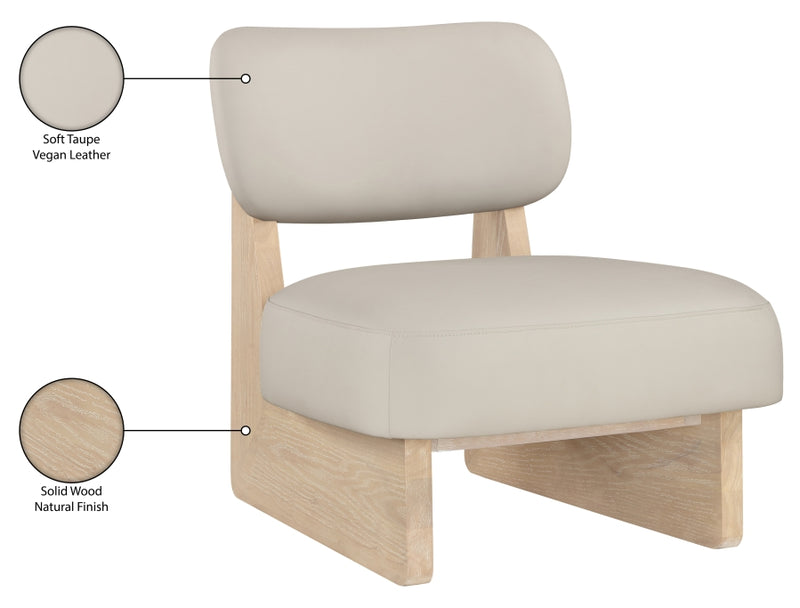 Vetra Vegan Leather Upholstered Chair in Taupe - 33018Taupe