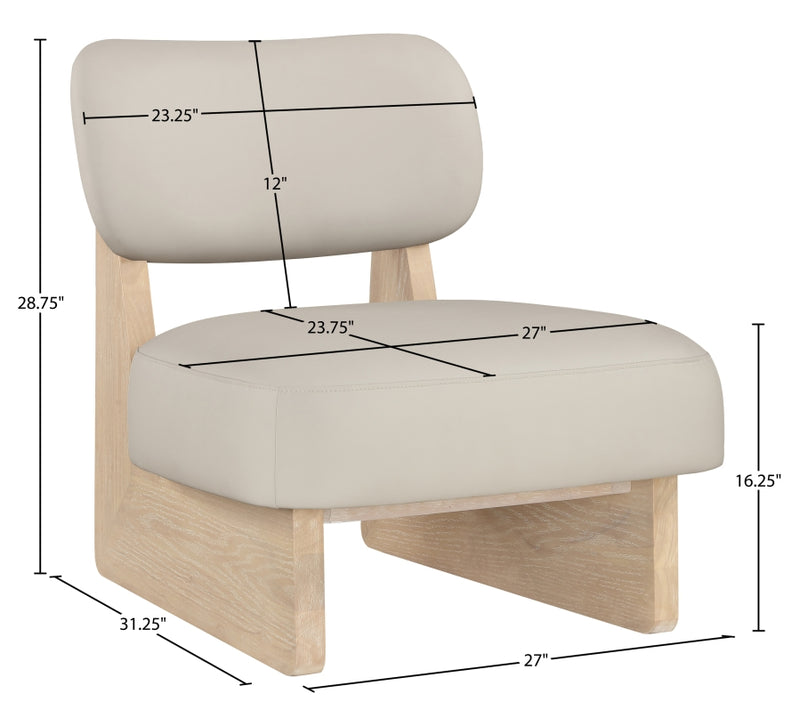 Vetra Vegan Leather Upholstered Chair in Taupe - 33018Taupe