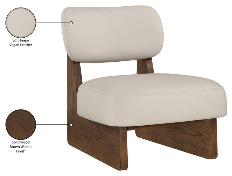 Vetra Vegan Leather Upholstered Chair in Taupe - 33019Taupe
