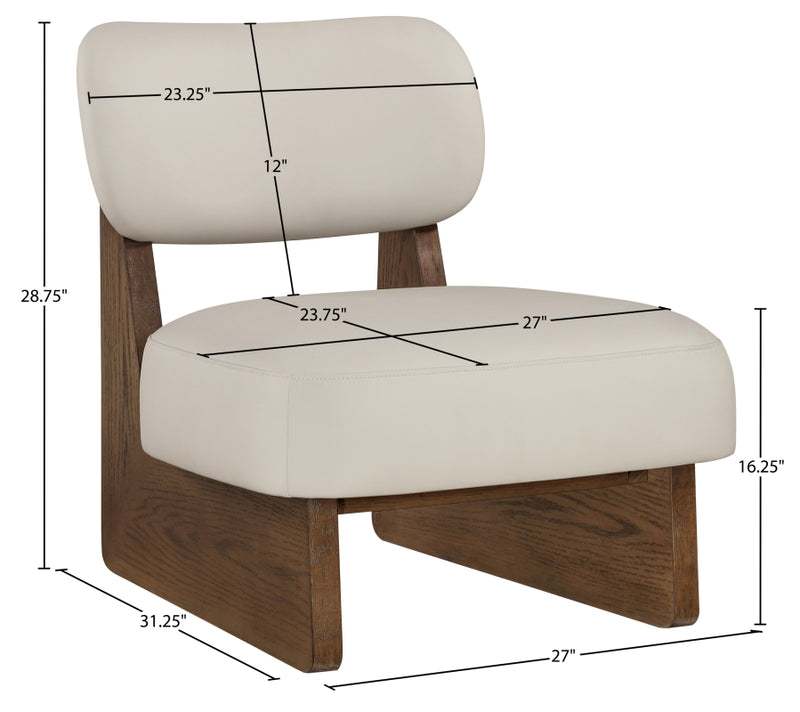 Vetra Vegan Leather Upholstered Chair in Taupe - 33019Taupe