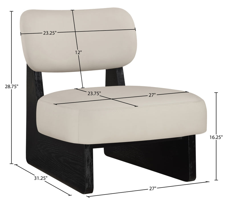 Vetra Vegan Leather Upholstered Chair in Taupe - 33020Taupe