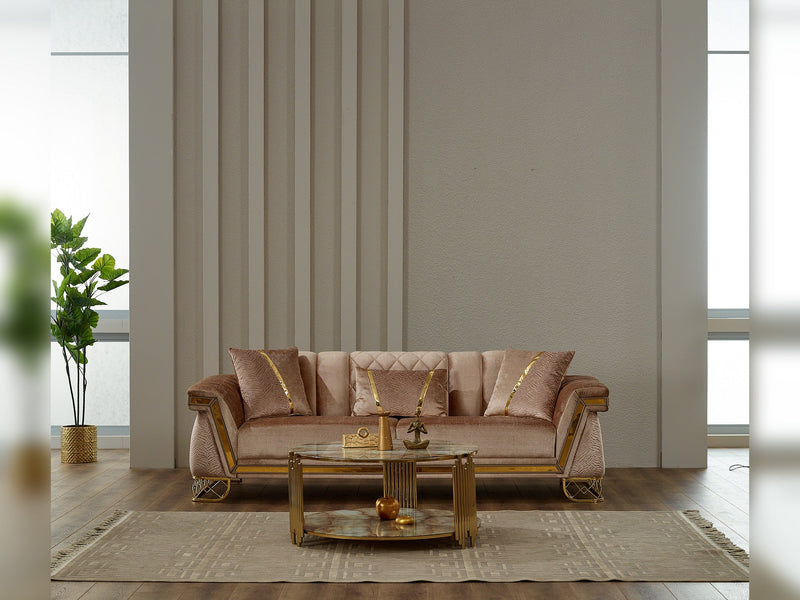Veyron 3-pieces (Sofa & Loveseat & Chair) Livingroom Set in Cream - Grey - 200-SIM-VEY-STAR245-STAR553-321