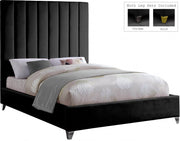 Via Velvet King Bed Black - Gate FurnitureKing Bed