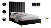 Via Velvet King Bed Black - Gate FurnitureKing Bed