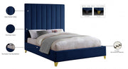 Via Velvet King Bed Blue - Gate FurnitureKing Bed