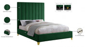 Via Velvet King Bed Green - Gate FurnitureKing Bed